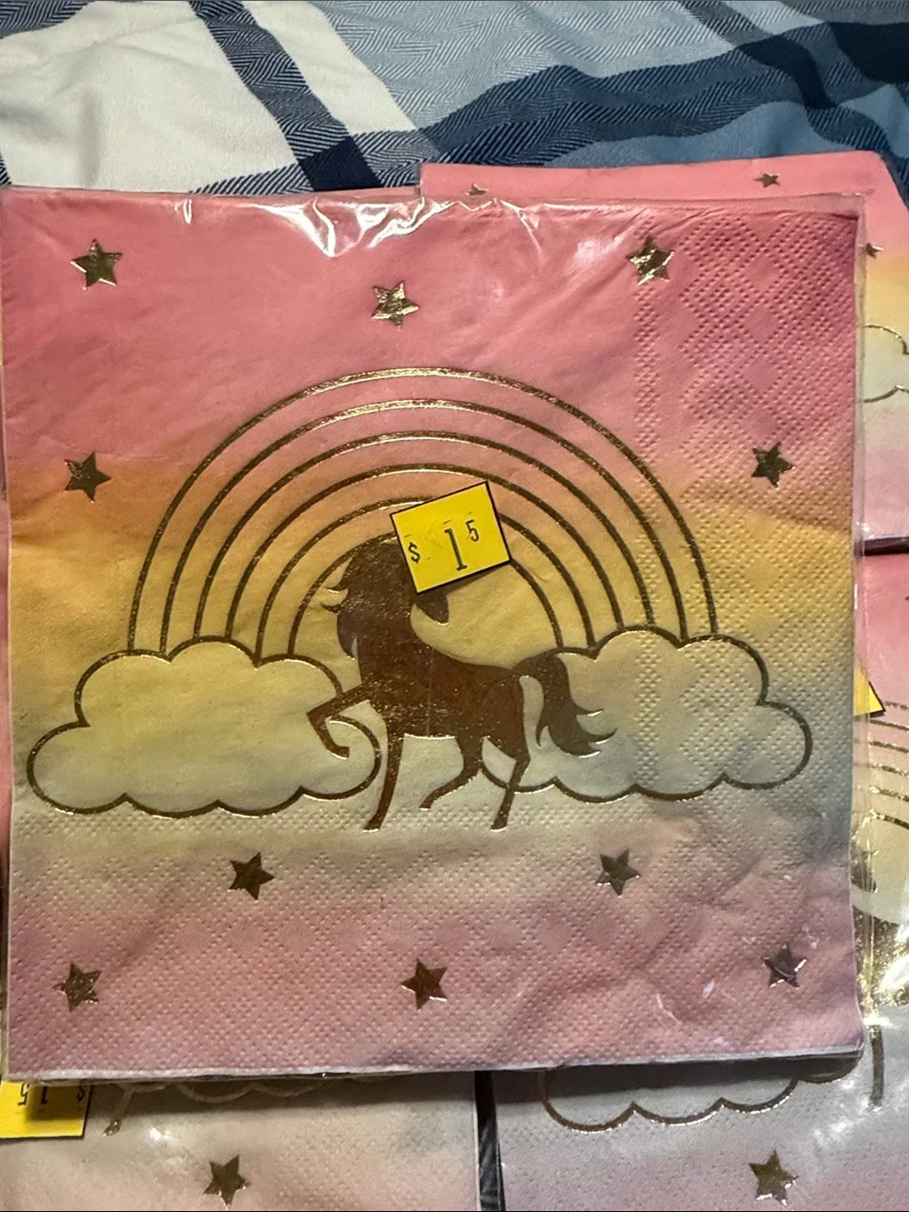 Unbranded Pink Rainbow & Unicorn Party Napkins
